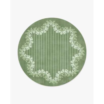 Oxbow Botanical Green Rug by Sanderson - 245 Round cm - All-In-One Rug