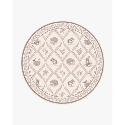 Squirrel & Hedgehog Fawn Rug by Sanderson - 245 Round cm - All-In-One Rug