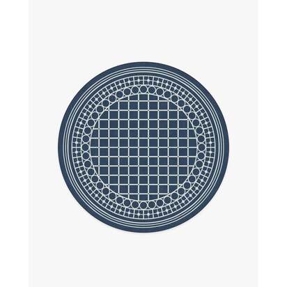 Palm Beach Navy Rug by Gray Malin - 185 Round cm - All-In-One Rug