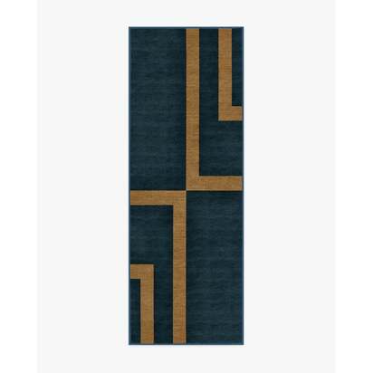 Aldo Indigo & Ochre Rug by The Local Project - 75 x 215 cm - All-In-One Rug