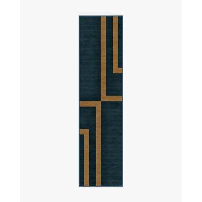 Aldo Indigo & Ochre Rug by The Local Project - 75 x 305 cm - All-In-One Rug