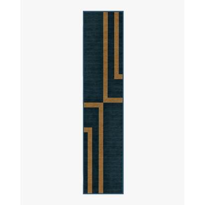 Aldo Indigo & Ochre Rug by The Local Project - 75 x 365 cm - All-In-One Rug