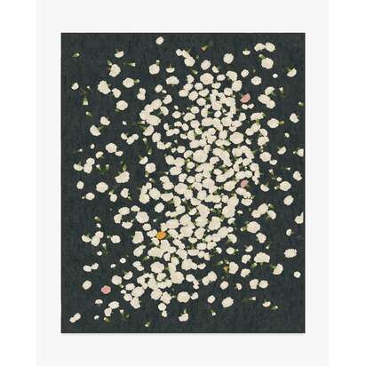 Fluttering Carnations Charcoal & Ivory Rug by The Local Project - 245 x 305 cm - All-In-One Rug