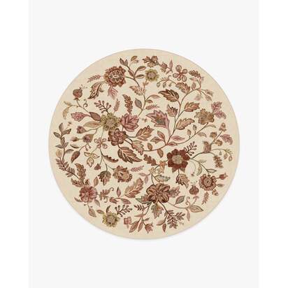 Anonna Burgundy Multicolor Rug - 245 Round cm - All-In-One Rug