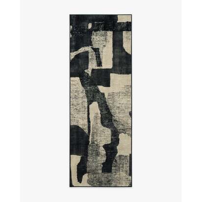 Riven Charcoal & Cream Rug - 75 x 215 cm - All-In-One Rug
