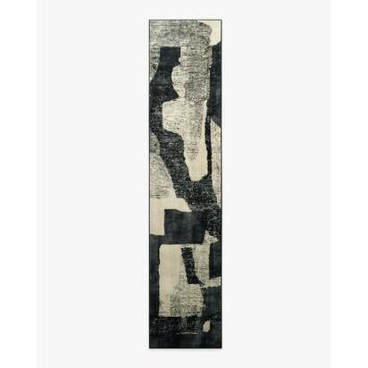 Riven Charcoal & Cream Rug - 75 x 365 cm - All-In-One Rug