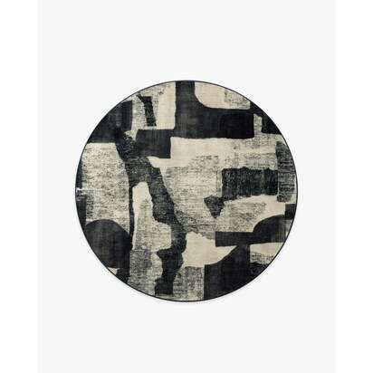 Riven Charcoal & Cream Rug - 185 Round cm - All-In-One Rug