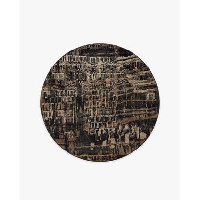 Ourea Dark Wood Rug - 185 Round cm - All-In-One Rug