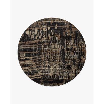 Ourea Dark Wood Rug - 245 Round cm - All-In-One Rug
