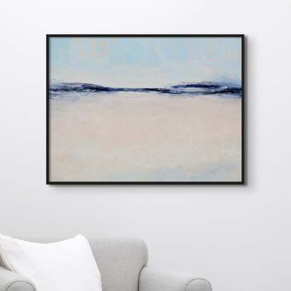 Tide Beach Painting| Sand | Abstract Sea Painting - Framed Canvas