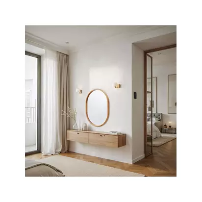 Yearn Quebec Solid Oak Wood Oval Wall Mirror, 80 x 60cm Natural | 80 x 60 x 3cm