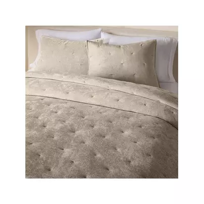 West Elm Striated Chenille Bedspread Set Taupe | W234 x D224cm