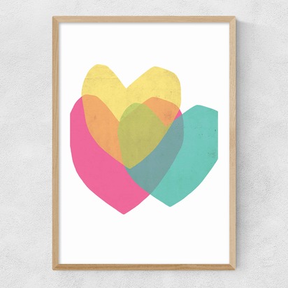 Bright Hearts 50x70cm Frame Natural Oak Narrow (15mm) 