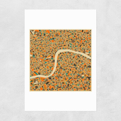 London by Jazzberry Blue 50x70cm Frame Black Narrow (15mm) 