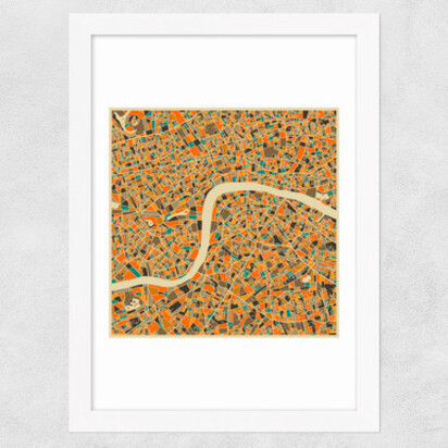 London by Jazzberry Blue 50x70cm Frame Black Narrow (15mm) 