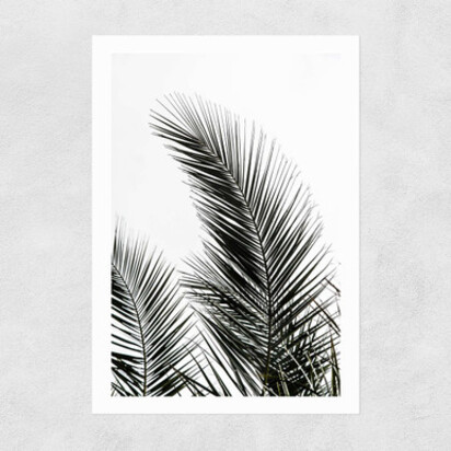 Palm Leaves 1 50x70cm Frame Natural Oak Narrow (15mm) 