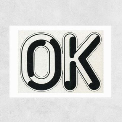 Ok by Land of Lost Content 50x70cm Frame Black Medium (22mm) 