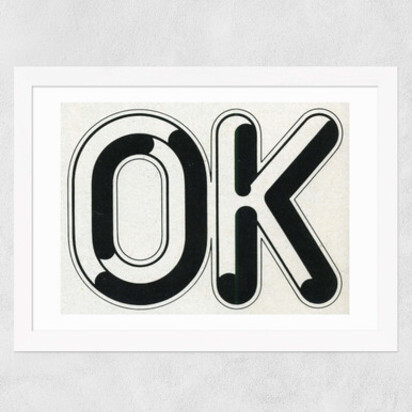 Ok by Land of Lost Content 50x70cm Frame Black Medium (22mm) 