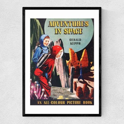 Adventures in Space A2 (42 x 59.4cm) Frame Black Narrow (15mm) 