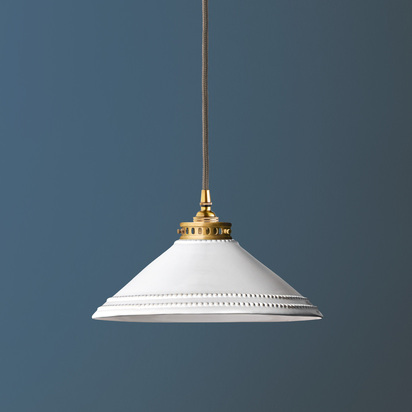 Ted ceramic shade in stone with stone interior