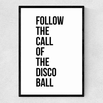 Disco Ball A3 (29.7 x 42cm) Frame Black Narrow (15mm) 
