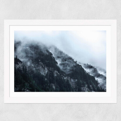 Snowy Mountains A3 (29.7 x 42cm) Frame Black Medium (22mm) 