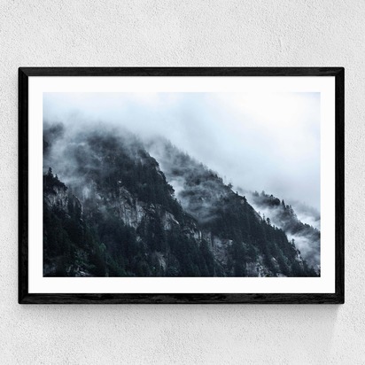 Snowy Mountains A3 (29.7 x 42cm) Frame Black Medium (22mm) 