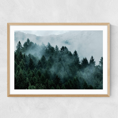 Foggy Hills A1 (59.4 x 84.1cm) Frame Natural Oak Narrow (15mm) 