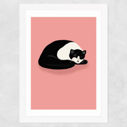 Cat Nap A2 (42 x 59.4cm) Frame Natural Oak Narrow (15mm) 