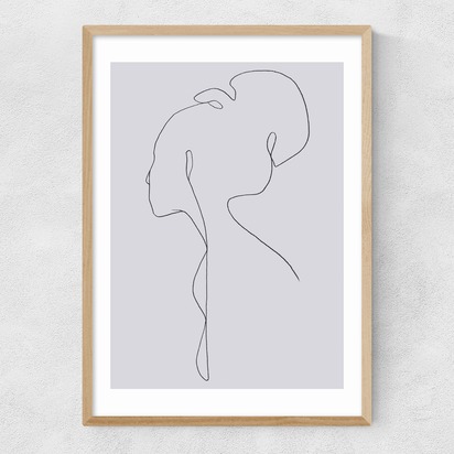 Female 50x70cm Frame Natural Oak Narrow (15mm) 