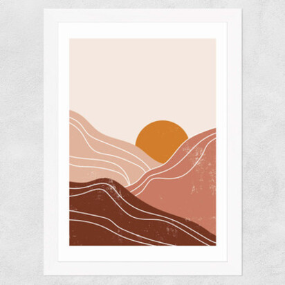 Sunset Landscape 50x70cm Frame Black Narrow (15mm) 