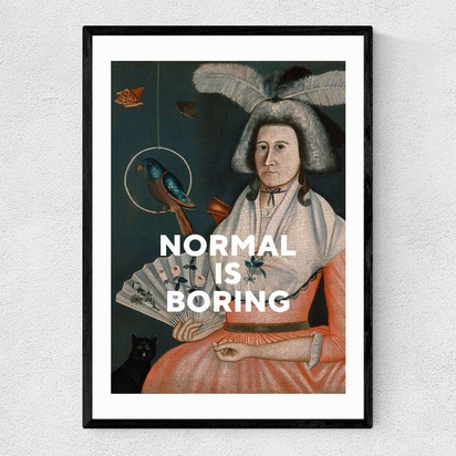 Normal Is Boring 50x70cm Frame Black Narrow (15mm) 