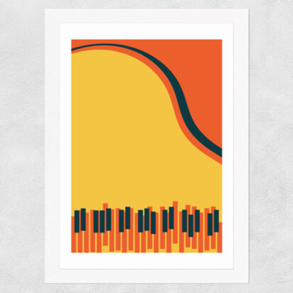 Grand Piano A2 (42 x 59.4cm) Frame Black Narrow (15mm) 