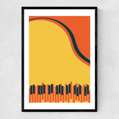 Grand Piano A2 (42 x 59.4cm) Frame Black Narrow (15mm) 