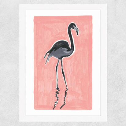 Black Flamingo A3 (29.7 x 42cm) Frame Black Narrow (15mm) 