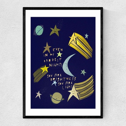 Dark Nights Bright Light A2 (42 x 59.4cm) Frame Black Narrow (15mm) 