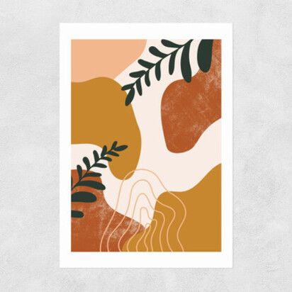 Abstract Leaves 50x70cm Frame Black Medium (22mm) 