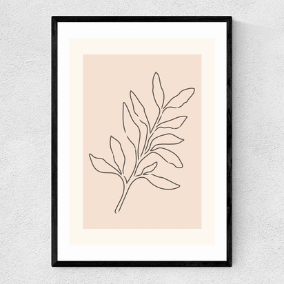Soft Leaves I A3 (29.7 x 42cm) Frame Black Narrow (15mm) 