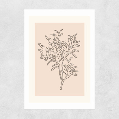 Soft Leaves II A3 (29.7 x 42cm) Frame Black Narrow (15mm) 