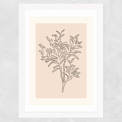 Soft Leaves II A3 (29.7 x 42cm) Frame Black Narrow (15mm) 