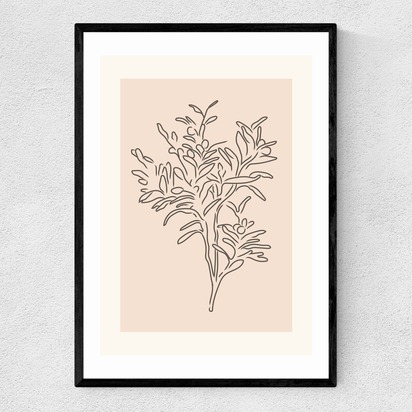Soft Leaves II A3 (29.7 x 42cm) Frame Black Narrow (15mm) 