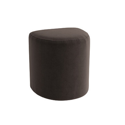 Loaf Small Square Poppet Stool in Grey Velvet - Coal Scuttle