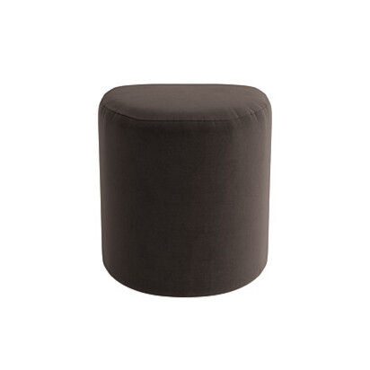 Loaf Small Square Poppet Stool in Grey Velvet - Coal Scuttle
