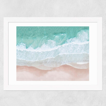 Aerial Ocean A2 (42 x 59.4cm) Frame Black Narrow (15mm) 