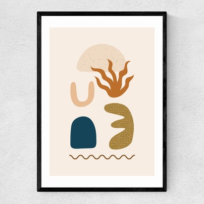 Boho Shapes A3 (29.7 x 42cm) Frame Black Narrow (15mm) 