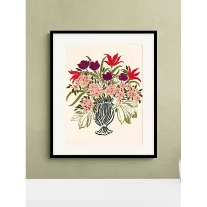 John Lewis La Poire 'Early Summer' Framed Print & Mount, 62 x 52cm, Pink/Multi Pink/Multi | H62 x W52 x D2cm