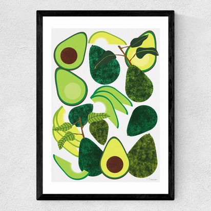 Avocado by Leanne Simpson A2 (42 x 59.4cm) Frame Black Medium (22mm) 