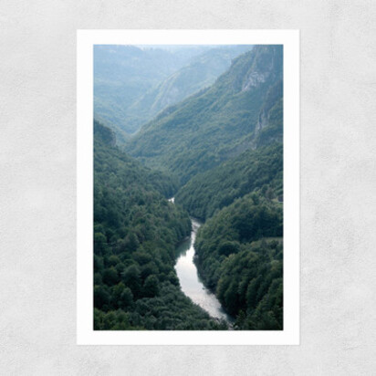 The River Through The Forest A3 (29.7 x 42cm) Frame Natural Oak Narrow (15mm) 