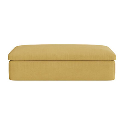 Loaf Double Slumberbox Footstool in Yellow Twill - Lemon Posset