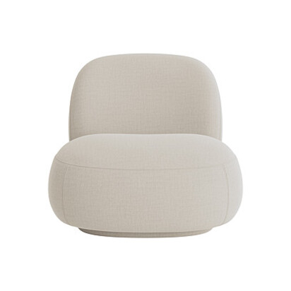 Loaf Dumpling Swivel Accent Chair in Neutral Woolly - Sketchpad